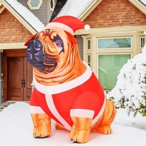 4 FT Tall Christmas Inflatable Dog Outdoor Decorations